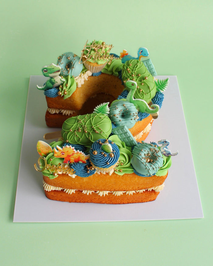 Cute Dinosaur Theme. Printed Acrylic Cake Charm Set.
