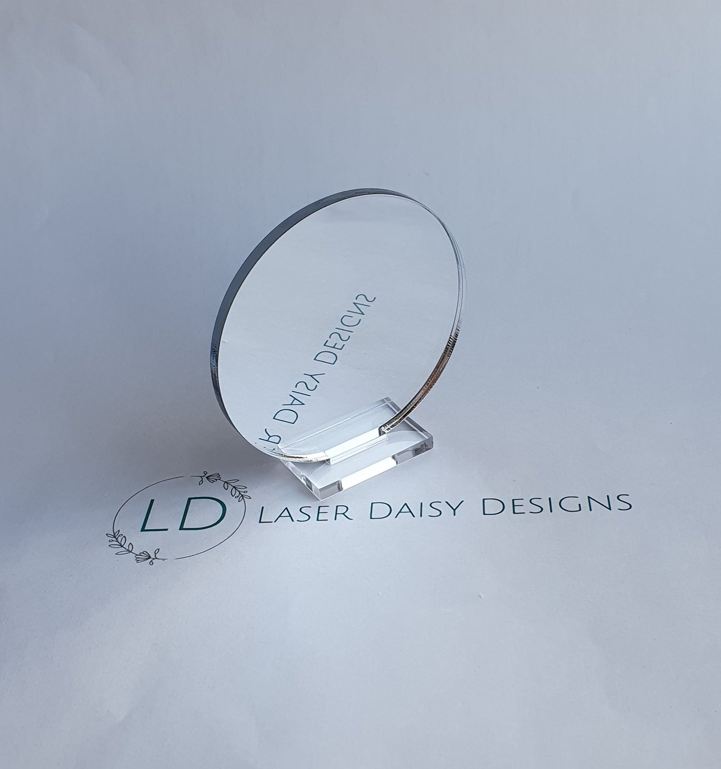 Blank 3mm mirror colour acrylic plaque with stand. Optional stand colours.