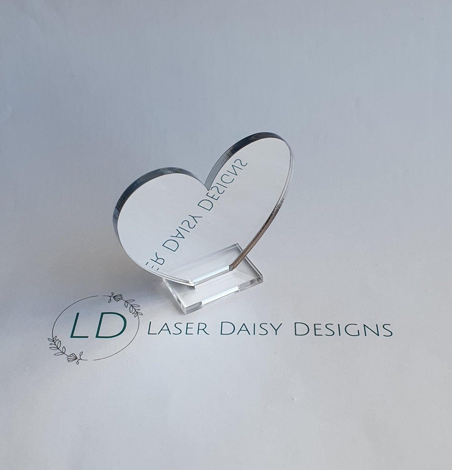 Blank 3mm mirror colour acrylic plaque with stand. Optional stand colours.