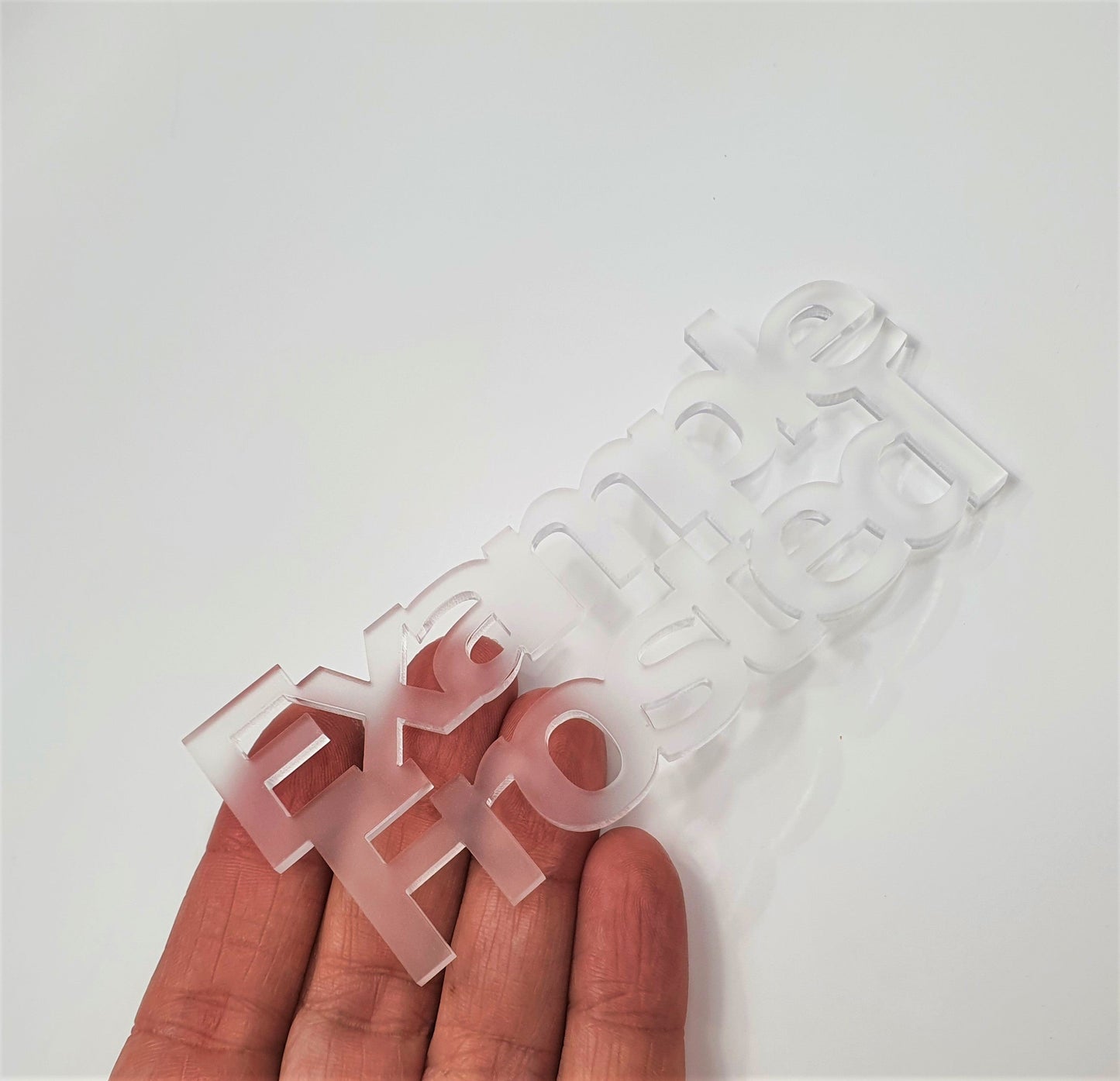 3mm Frosted Clear Cast Acrylic Crescent MoonShape. Blanks