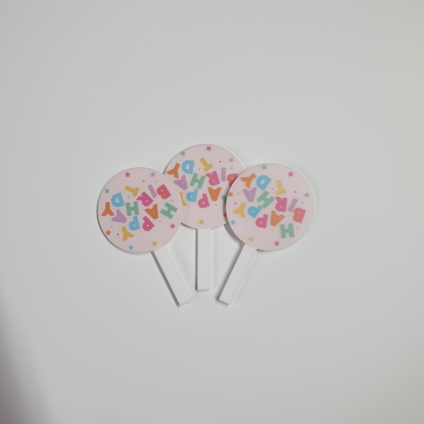 Printed Toppers 3mm Gloss Colour Cast Acrylic . Various shapes, sizes, colours & quantities