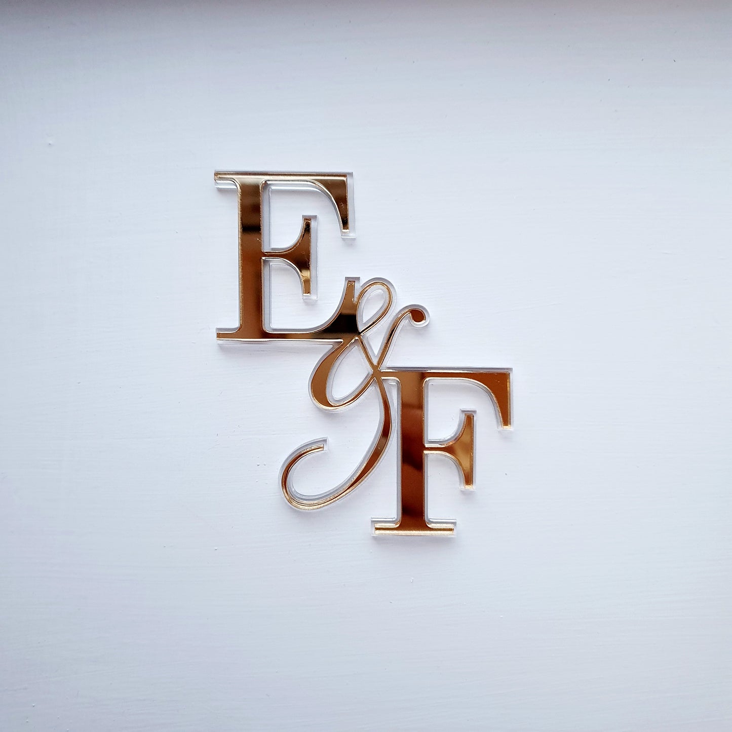 Double layer Initials Charm or Topper. Various Size, Fonts & Colour Options.