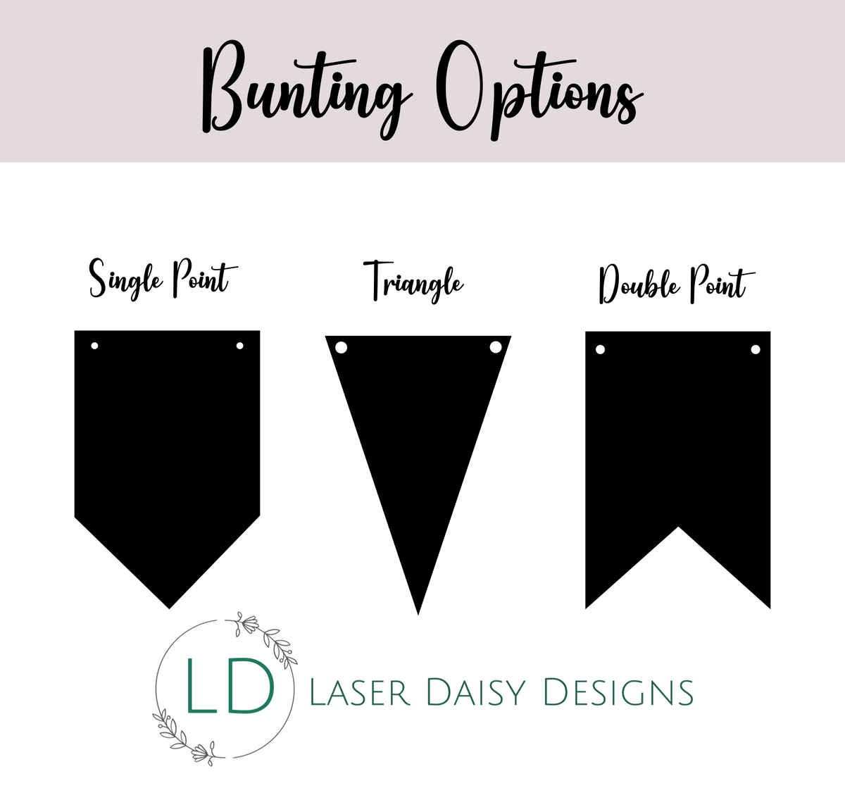 Acrylic/Wood Bunting Shape Blanks. Various Styles, Sizes, Quantities and Colours