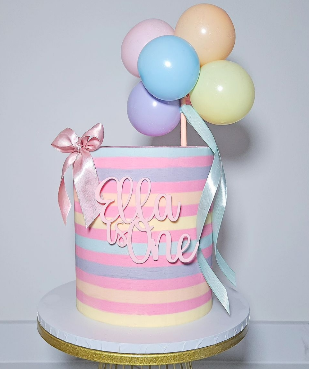 Acrylic Name is Age Cake Topper or Charm. Various Fonts, Colours & Sizes