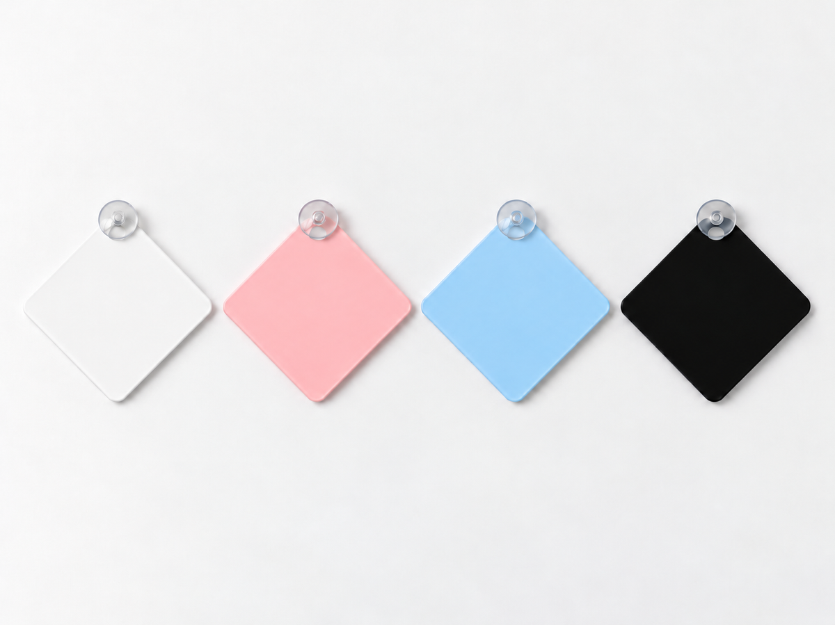Blank Acrylic Colour Car Hanger With Suction Cup