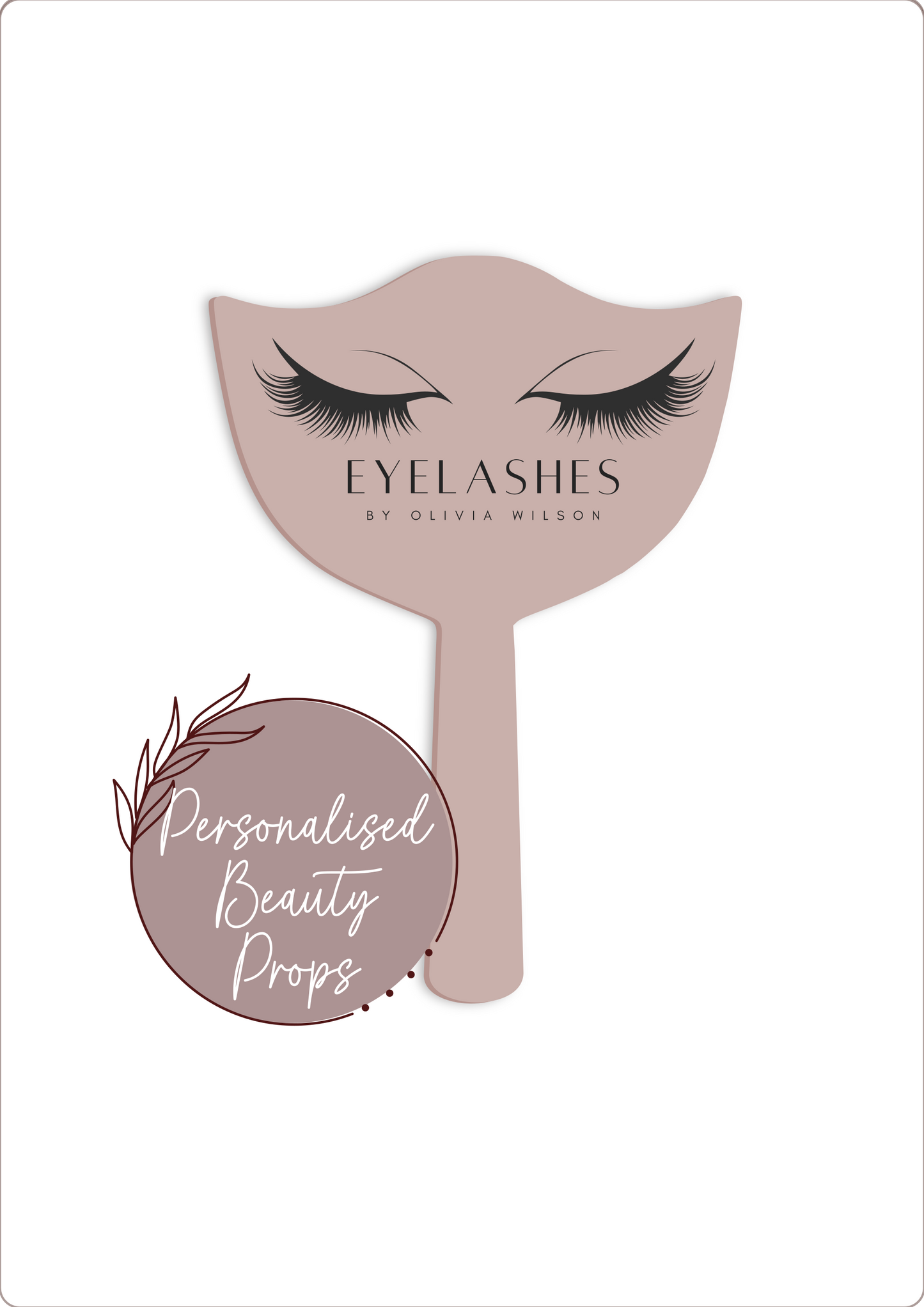 Personalised Printed Beauty Hair Salon Props/Paddles. Various Colours, optional mirror.