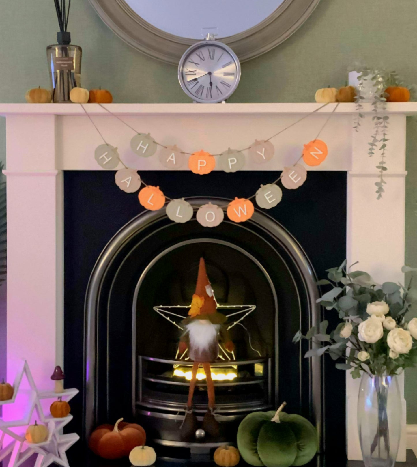 Happy Halloween Garland Bunting Home Décor sign Optional Colours