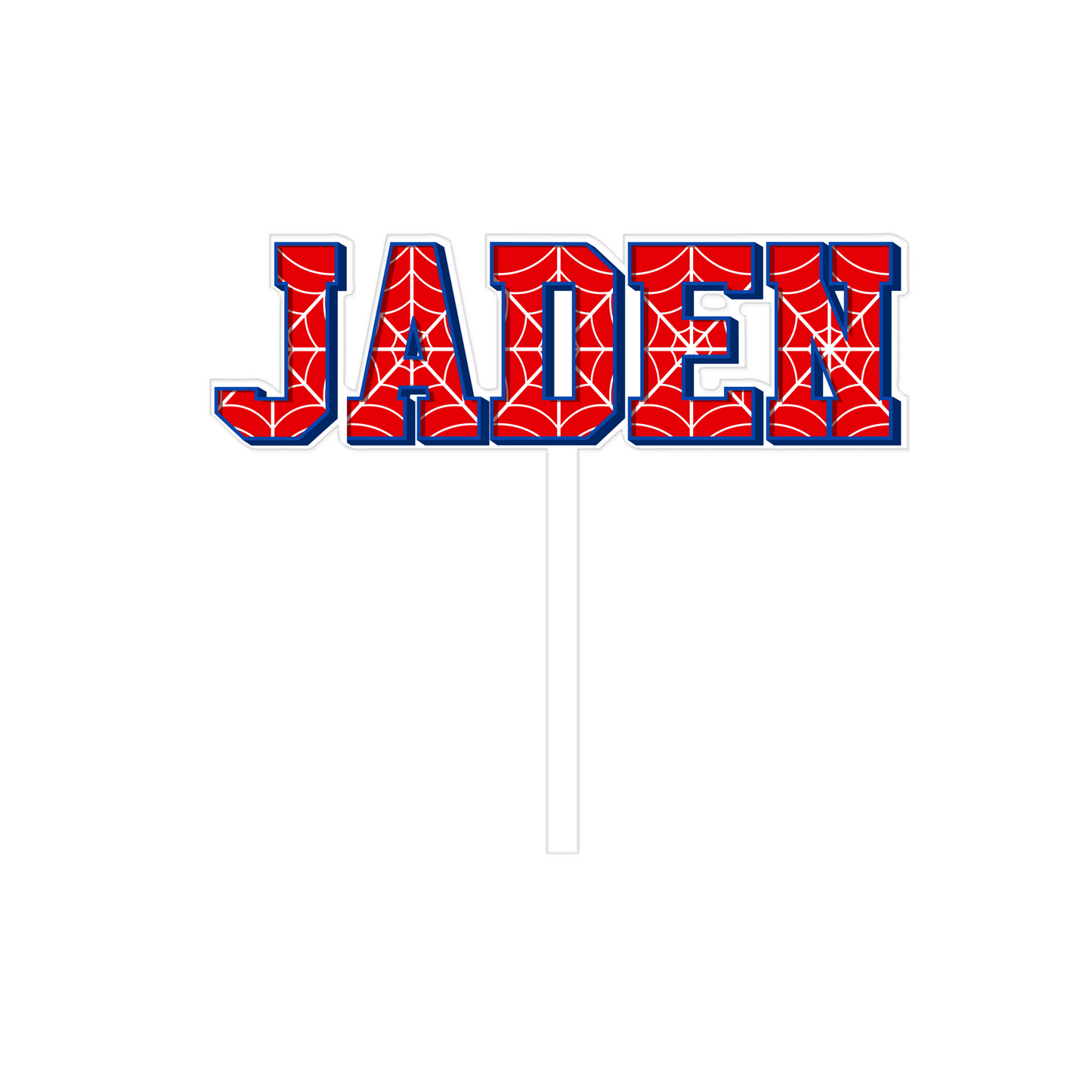 Spider theme 'any name' printed cake topper or charm