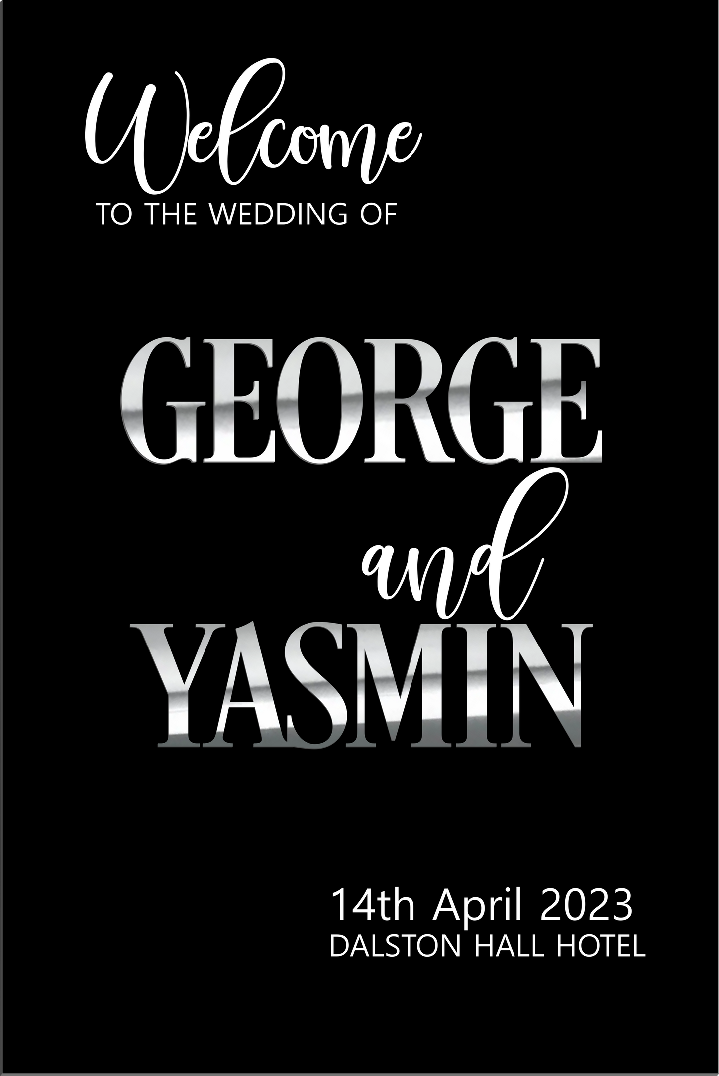Wedding Welcome Acrylic Sign, multiple designs, fonts, colours and sizes available