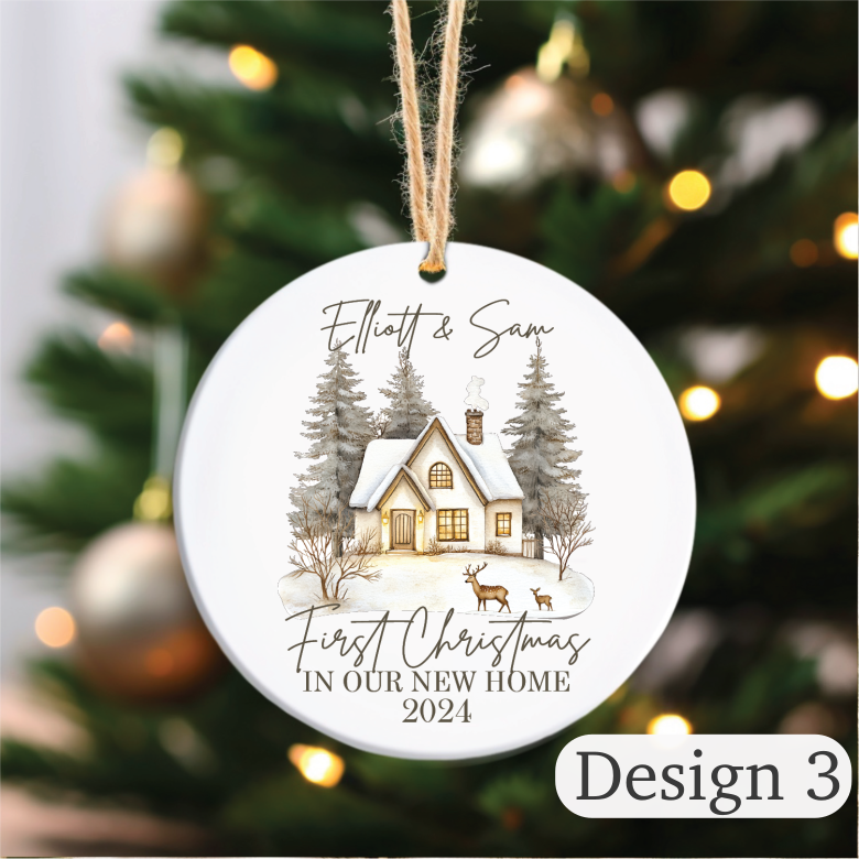 First Christmas in our new home. Personalised Printed Christmas Bauble