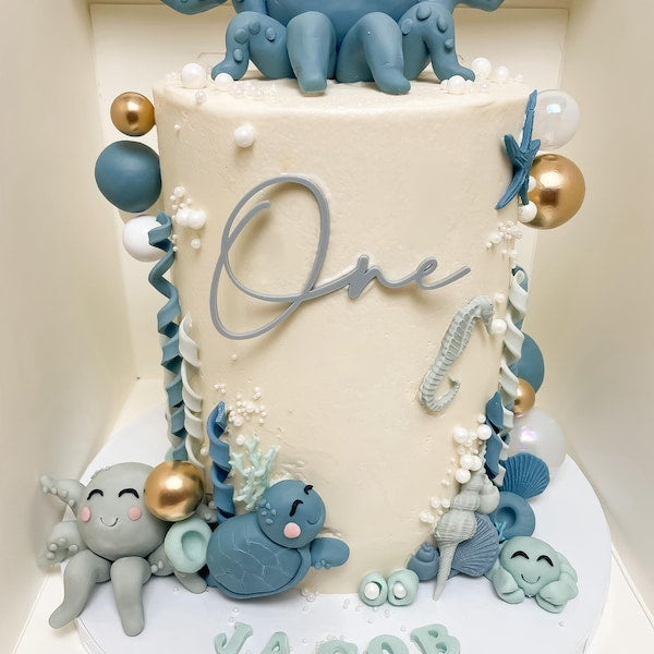 Acrylic 'One' Cake Topper or Charm. Various Fonts, Colours & Sizes