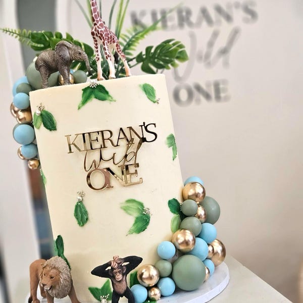 Name's WILD One Cake Topper or Charm. Various Fonts, Colours & Sizes