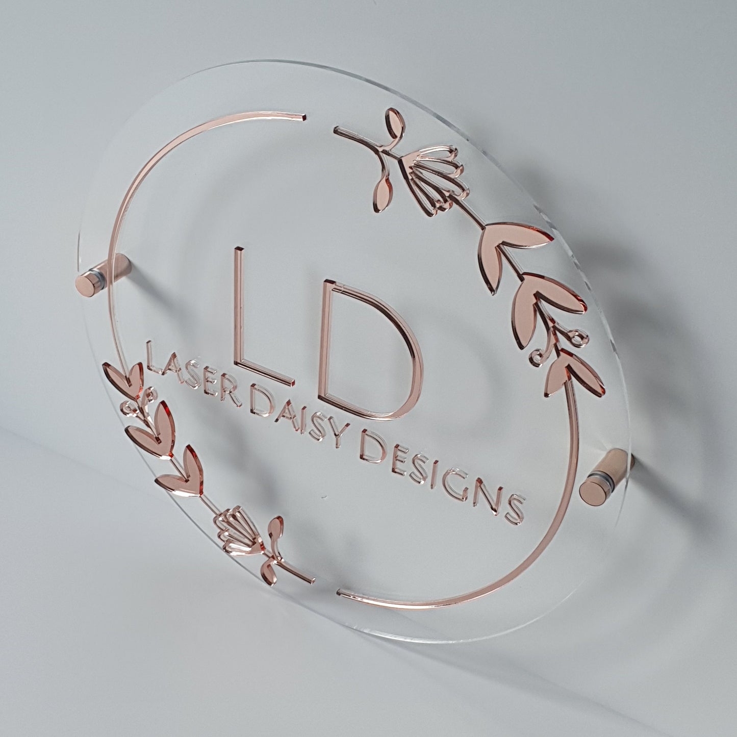Custom personalised acrylic business sign logo, various sizes with optional colours.