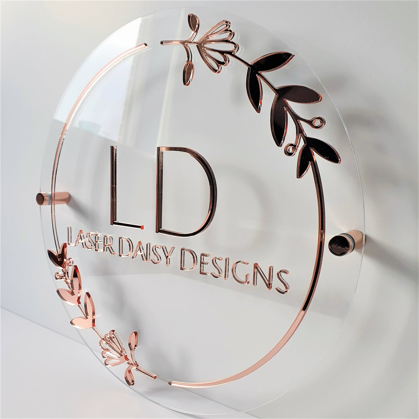 Custom personalised acrylic business sign logo, various sizes with optional colours.