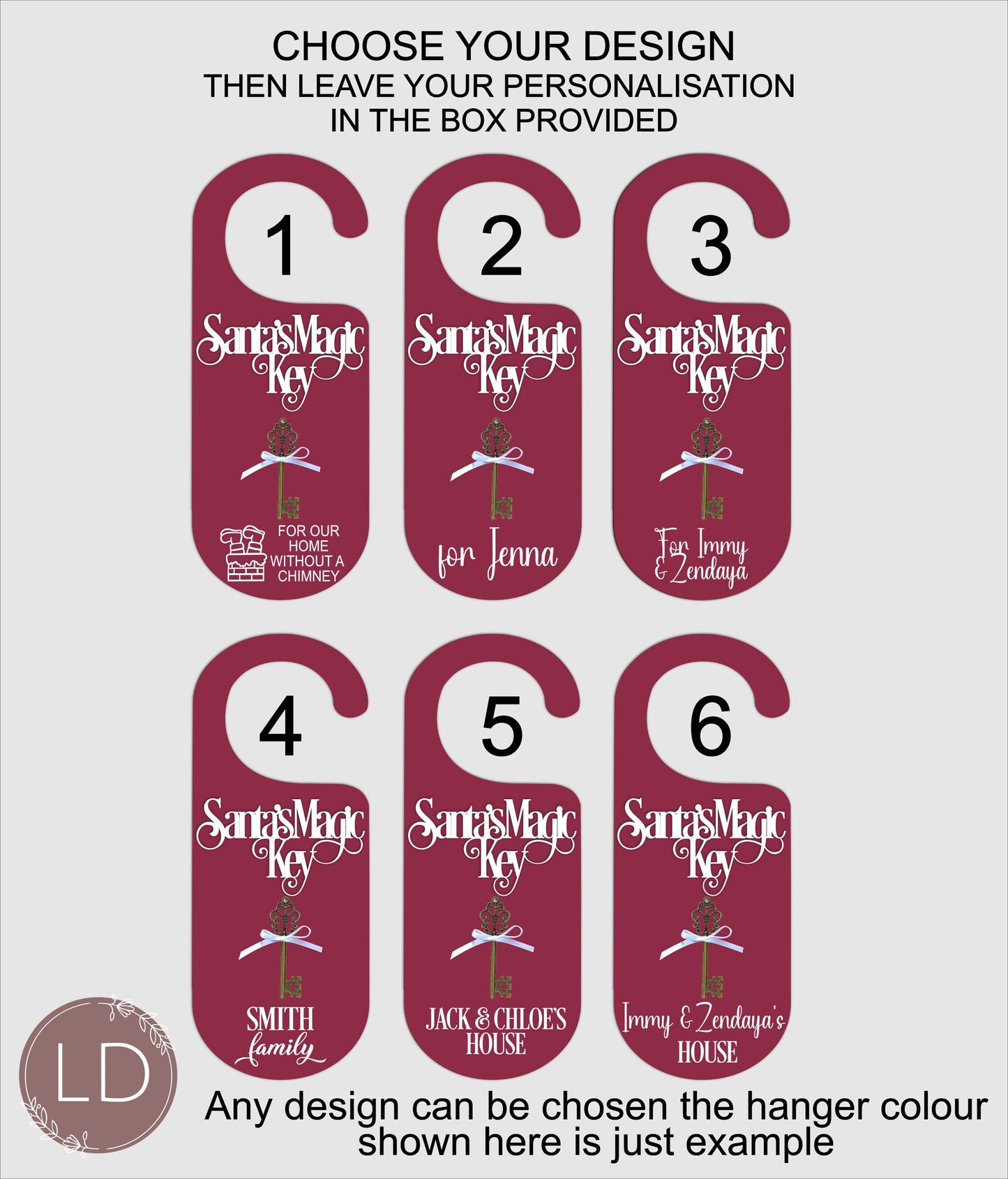 Santa's Magic Key | Door Hanger | Personalised Christmas Decoration Keepsake. Various colours & designs available.