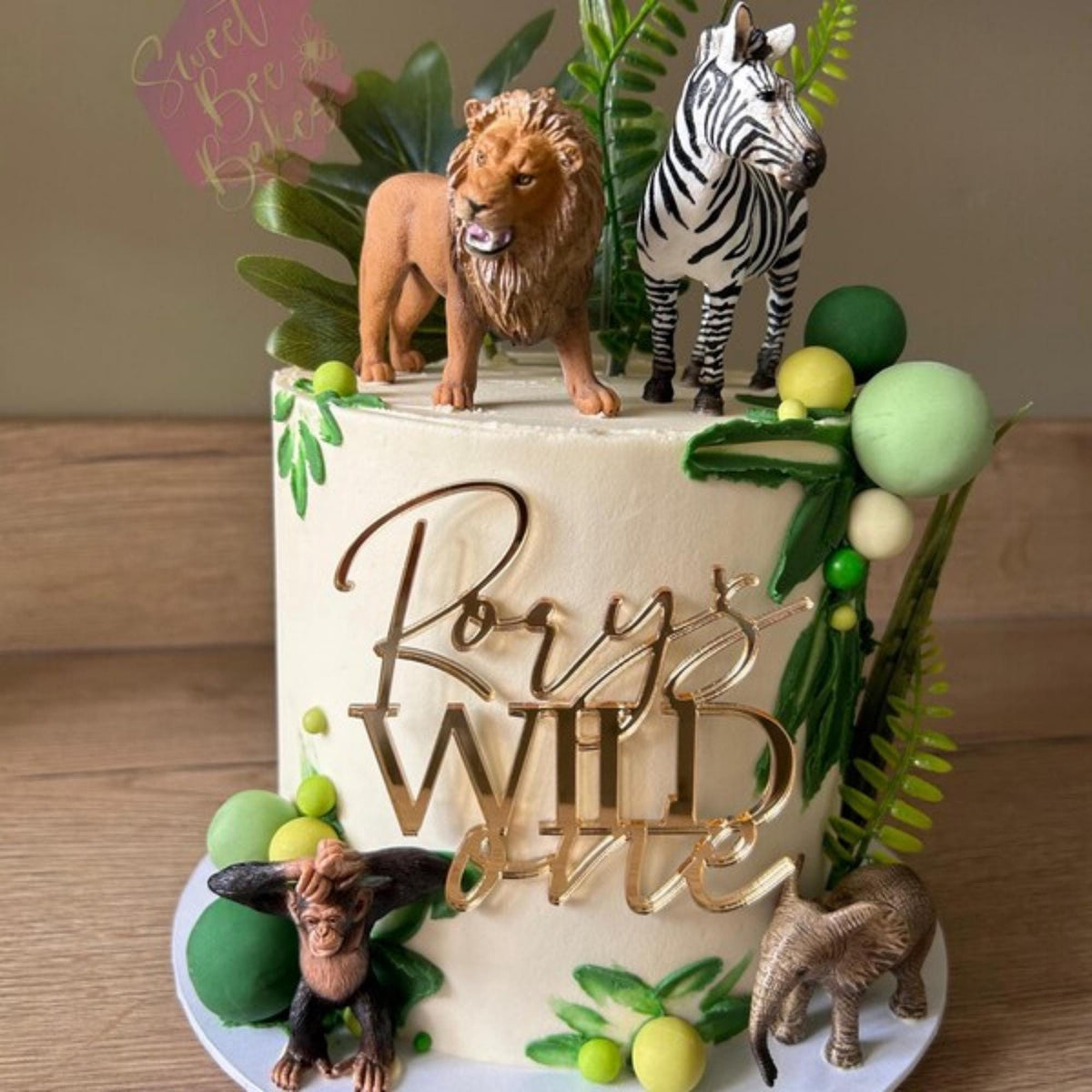 Name's WILD One Cake Topper or Charm. Various Fonts, Colours & Sizes