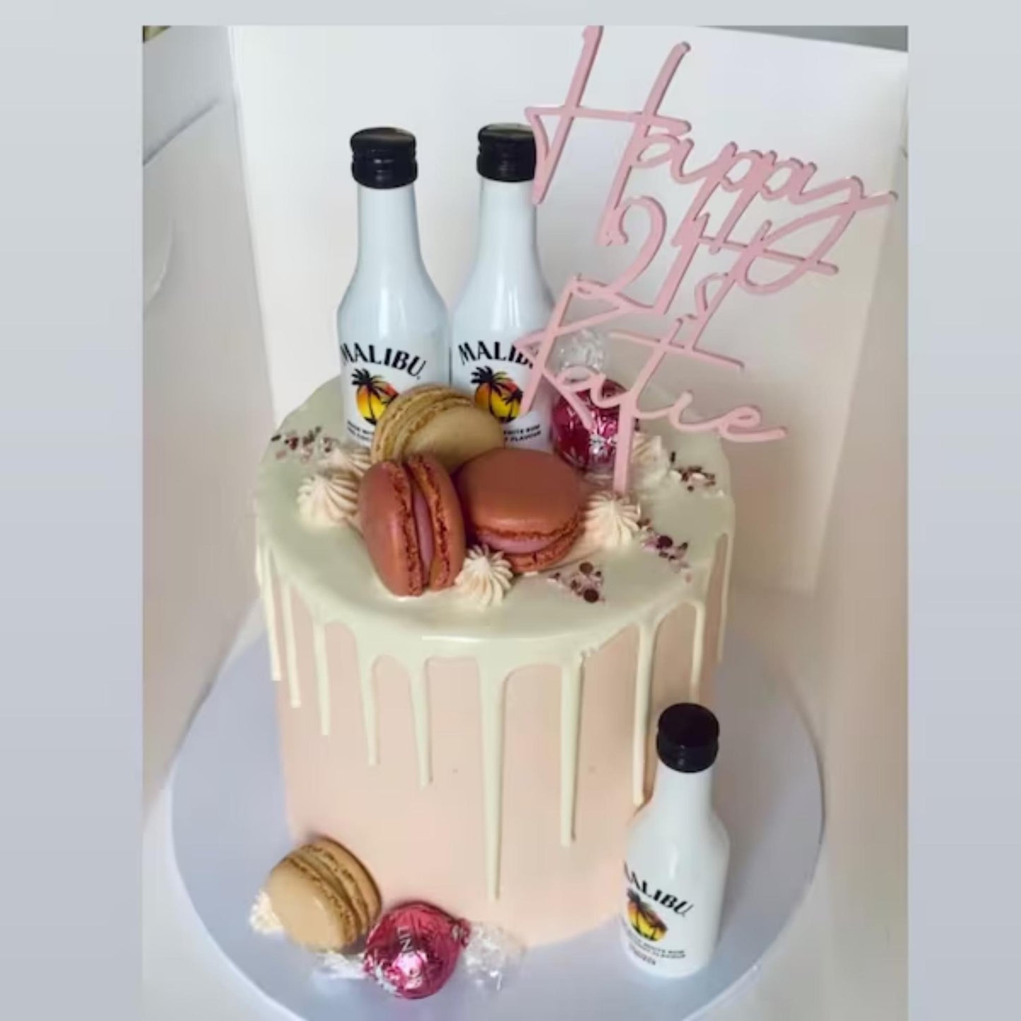 Acrylic Happy 'Age' 'Name' Cake Topper or Charm. Various Fonts, Colours & Sizes