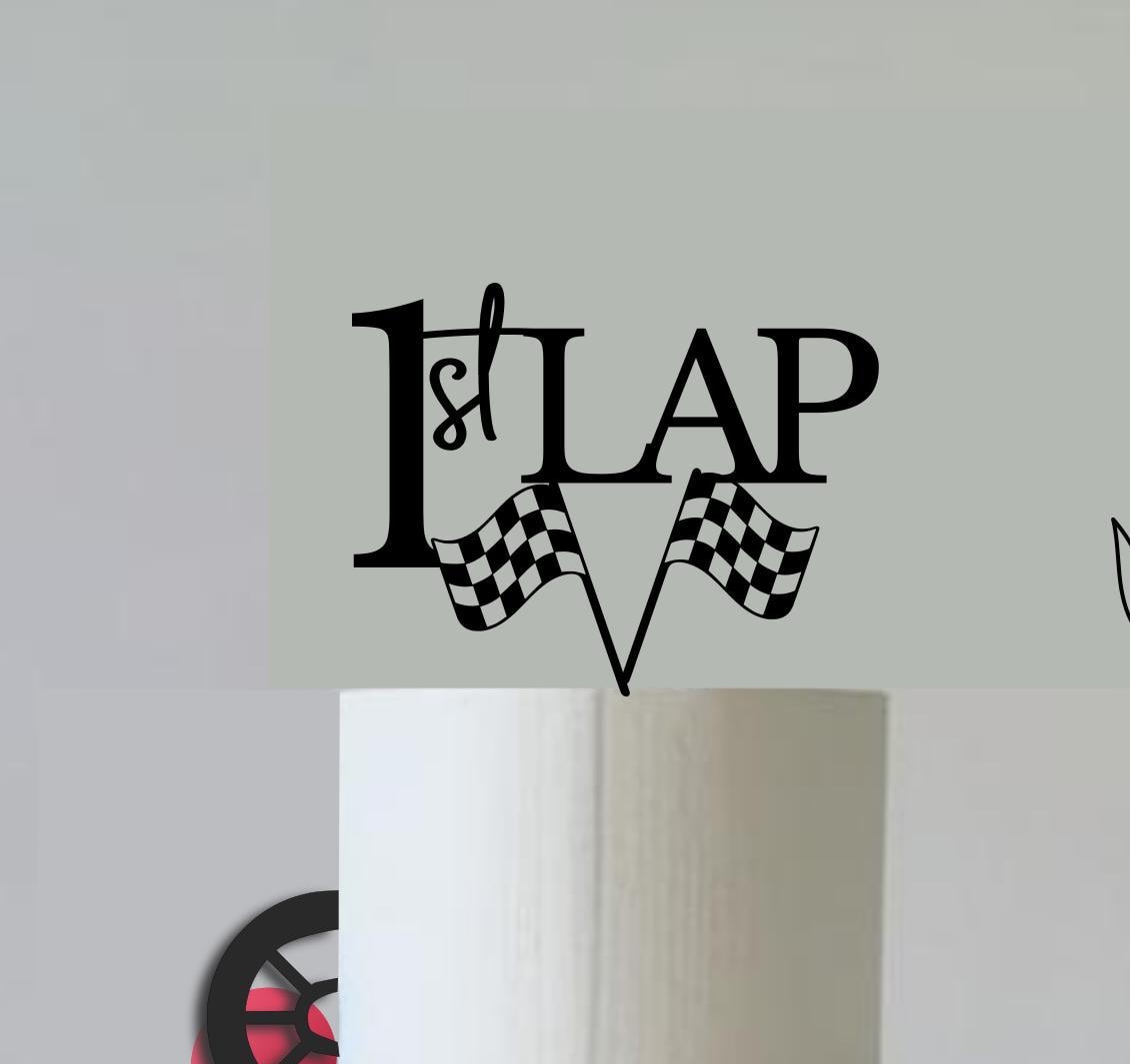 1st LAP, Racing Car theme cake topper/charm set. Personalised Birthday Celebration Cake Decor