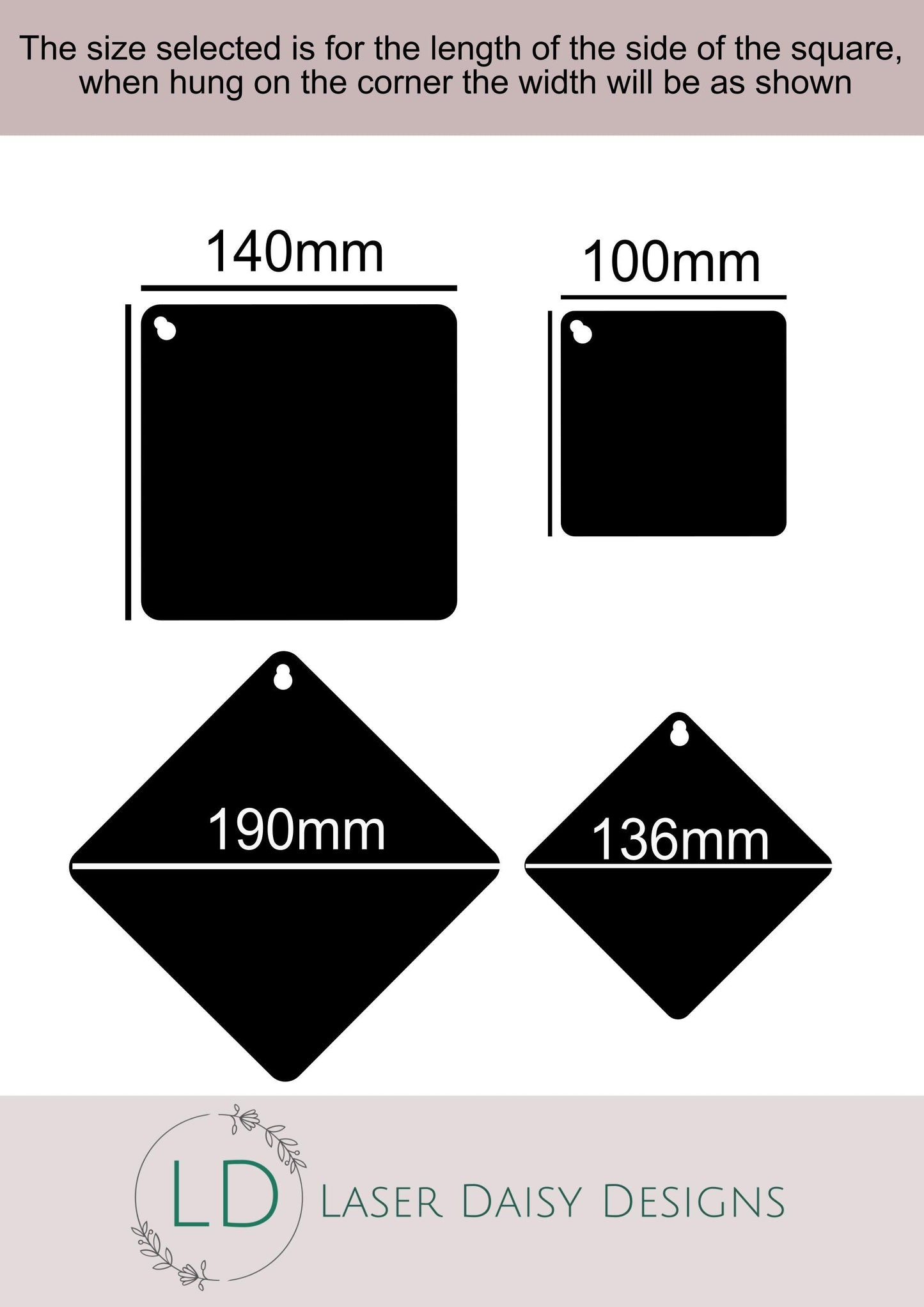 Blank Acrylic Car Hanger With Suction Cup 2mm