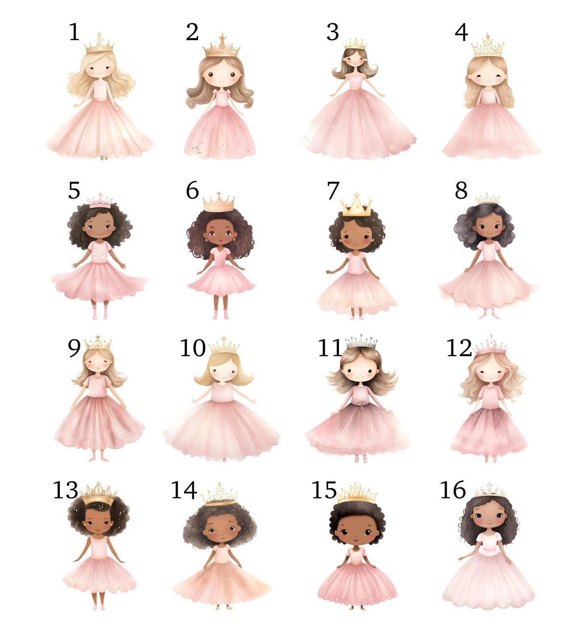 Pink Princess Cake Charms: UV Printed Acrylic Toppers, Reusable Keepsakes