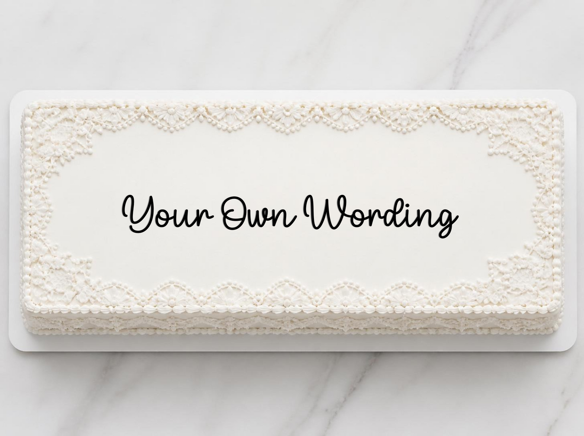 Acrylic 'own wording' Cake Charm. Various Fonts, Colours & Sizes