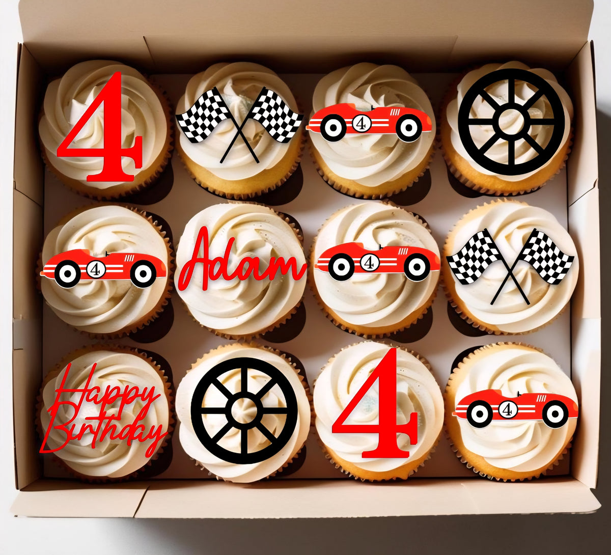 Racing Car Theme CupCake/Cake Charm Set