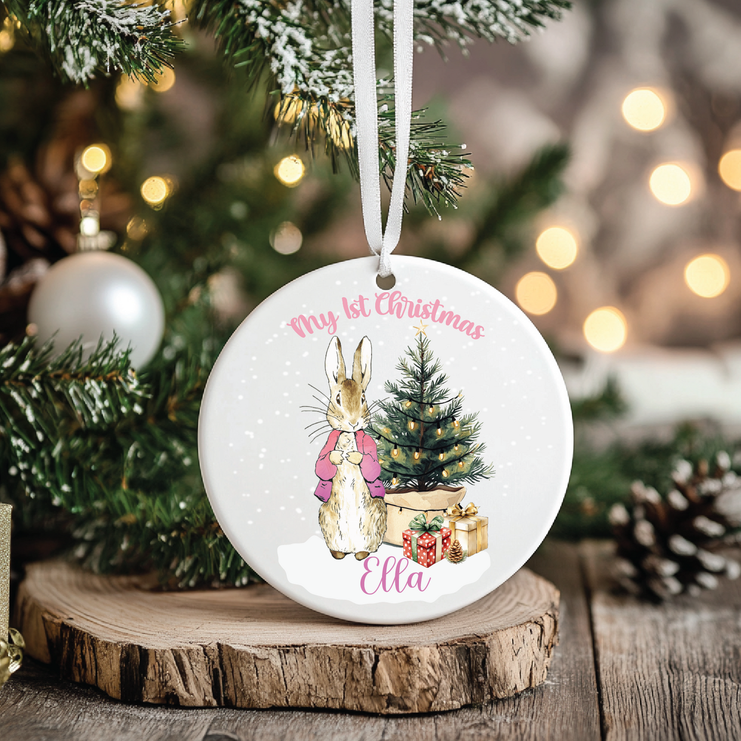 Babies 1st Christmas. Personalised Printed Christmas Bauble
