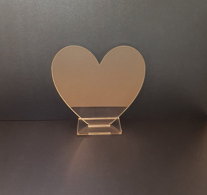 Blank 2mm clear cast acrylic plaque with stand. Optional stand colours.