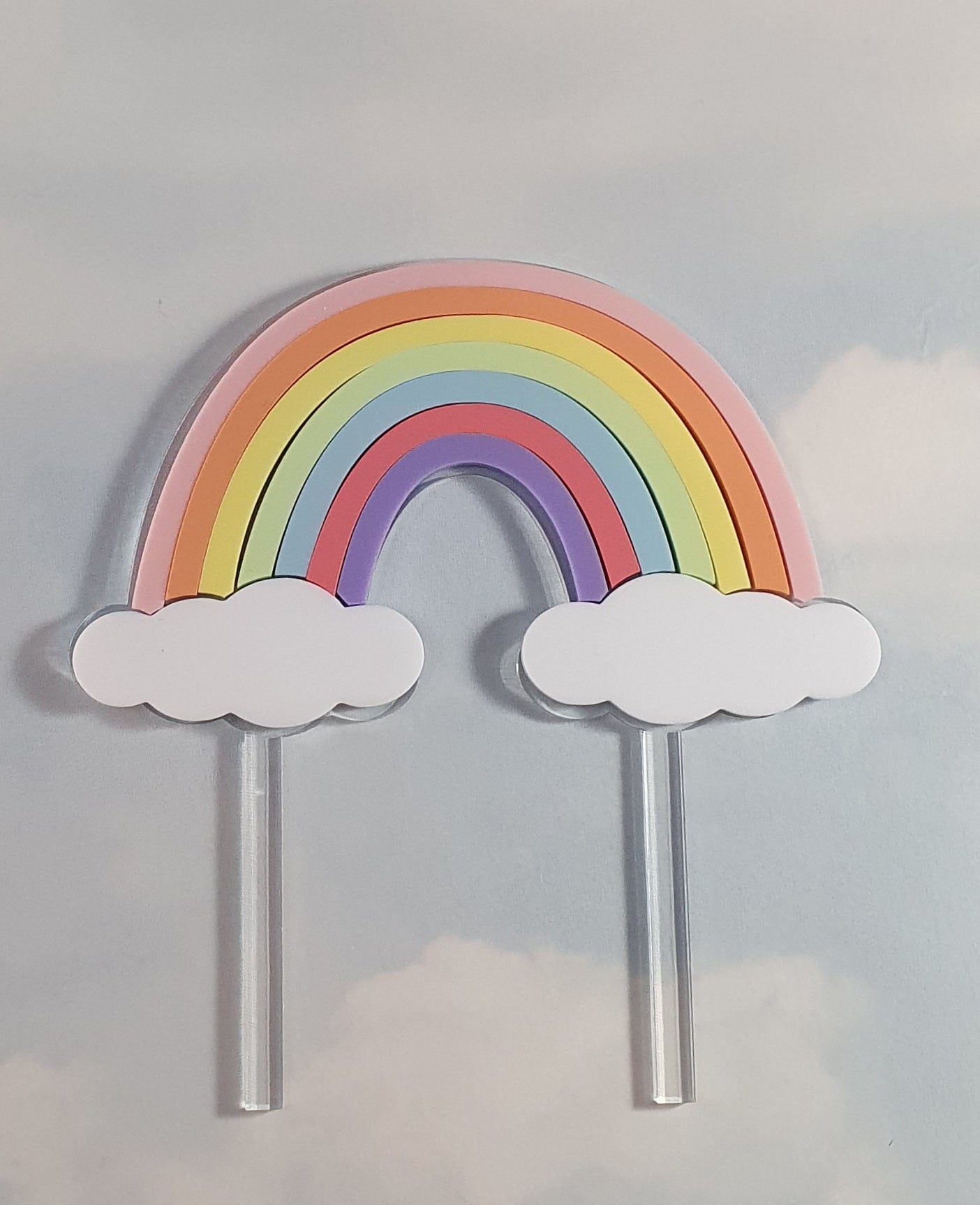Rainbow Themed Charm/Topper Set. Various Size & Colour Options.