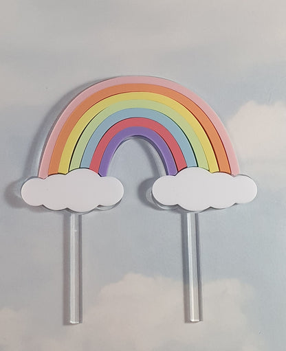 Rainbow Themed Charm/Topper Set. Various Size & Colour Options.