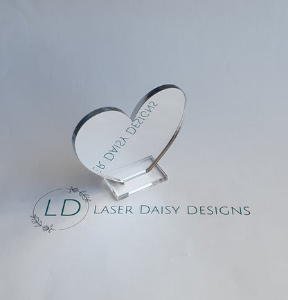 Blank 3mm mirror colour acrylic plaque with stand. Optional stand colours.