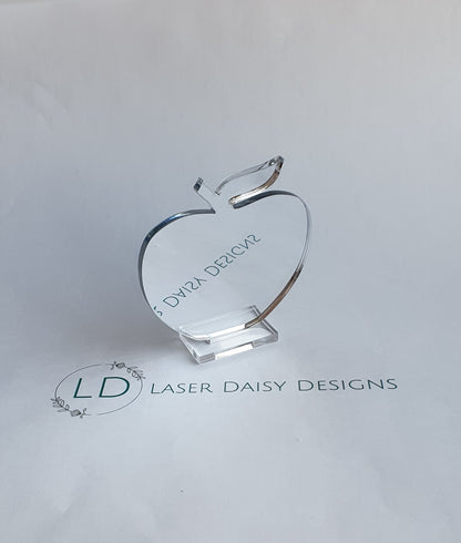 Blank 3mm mirror colour acrylic plaque with stand. Optional stand colours.
