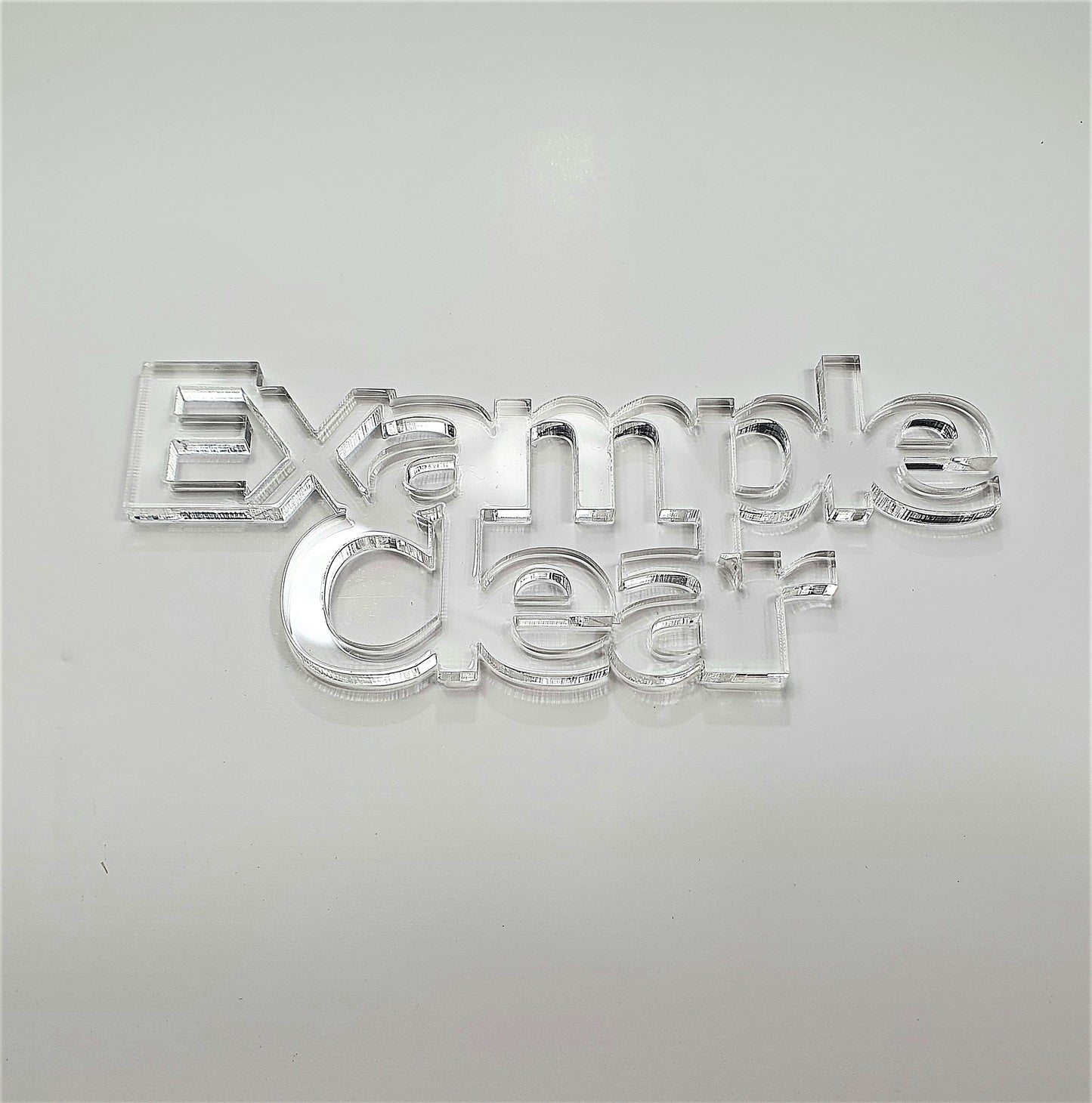 Blank 3mm clear cast acrylic rectangle/Semi Circle plaque with stand. Optional stand colours.