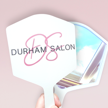 Personalised Handheld Mirrors. Luxury 6mm, Beauty, MUA, Aesthetics - Branded Logo