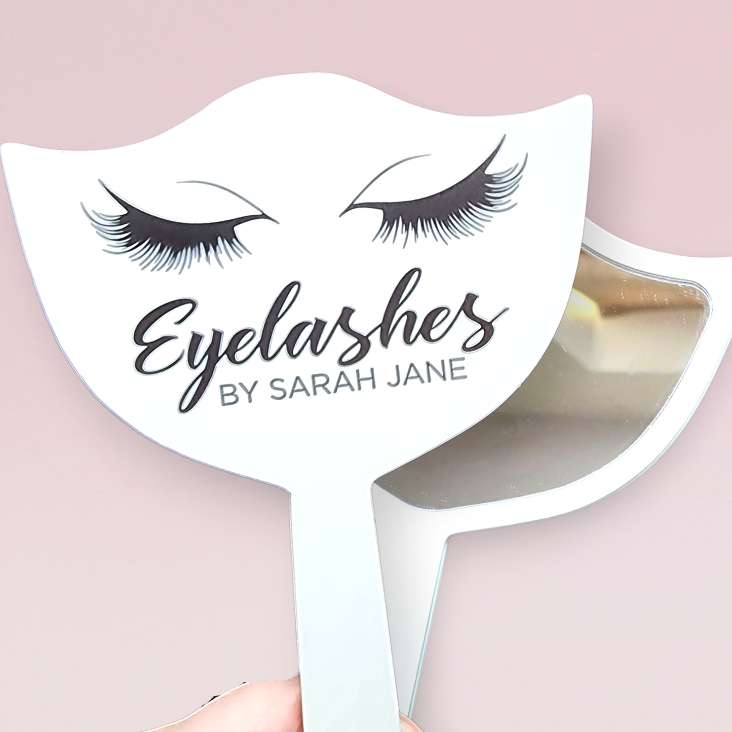 Personalised Handheld Mirrors. Luxury 6mm, Beauty, MUA, Aesthetics - Branded Logo