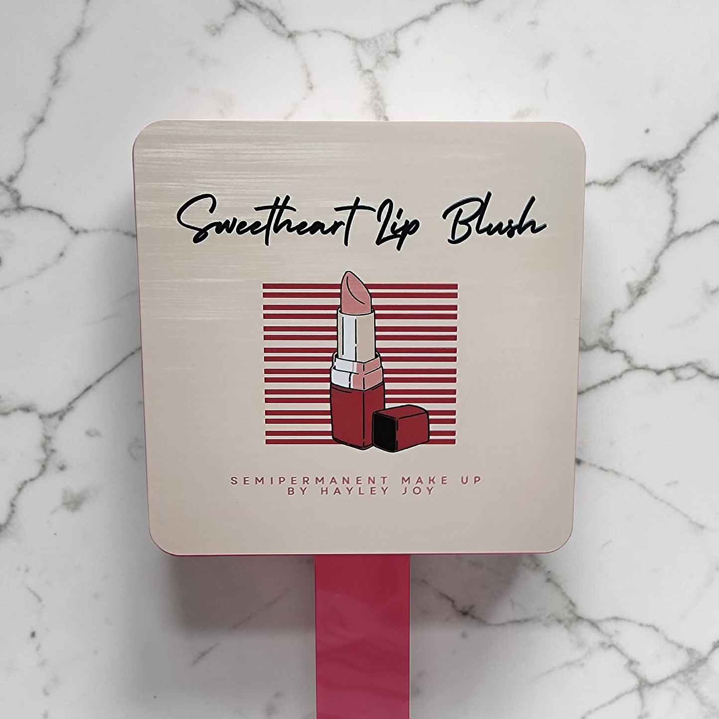 Personalised Handheld Mirrors. Luxury 6mm, Beauty, MUA, Aesthetics - Branded Logo