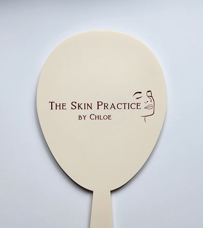 Personalised Handheld Mirrors. Luxury 6mm, Beauty, MUA, Aesthetics - Branded Logo