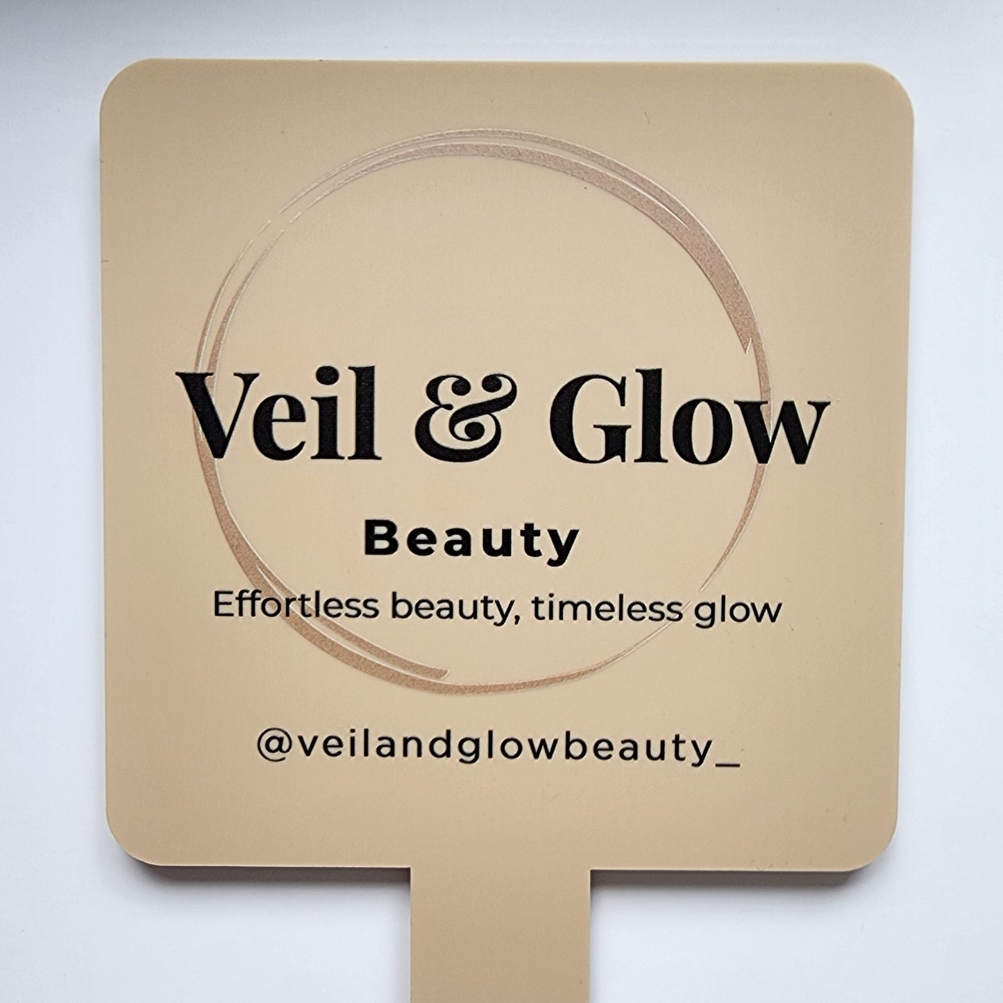 Personalised Handheld Mirrors. Luxury 6mm, Beauty, MUA, Aesthetics - Branded Logo
