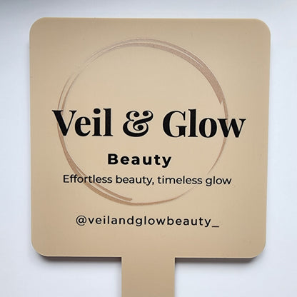 Personalised Handheld Mirrors. Luxury 6mm, Beauty, MUA, Aesthetics - Branded Logo