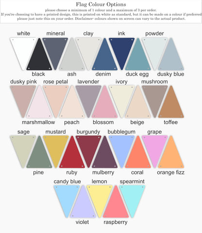 Personalised Garland Bunting Nursery Décor sign Optional Colours