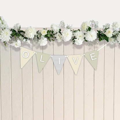 Personalised Garland Bunting Nursery Décor sign Optional Colours