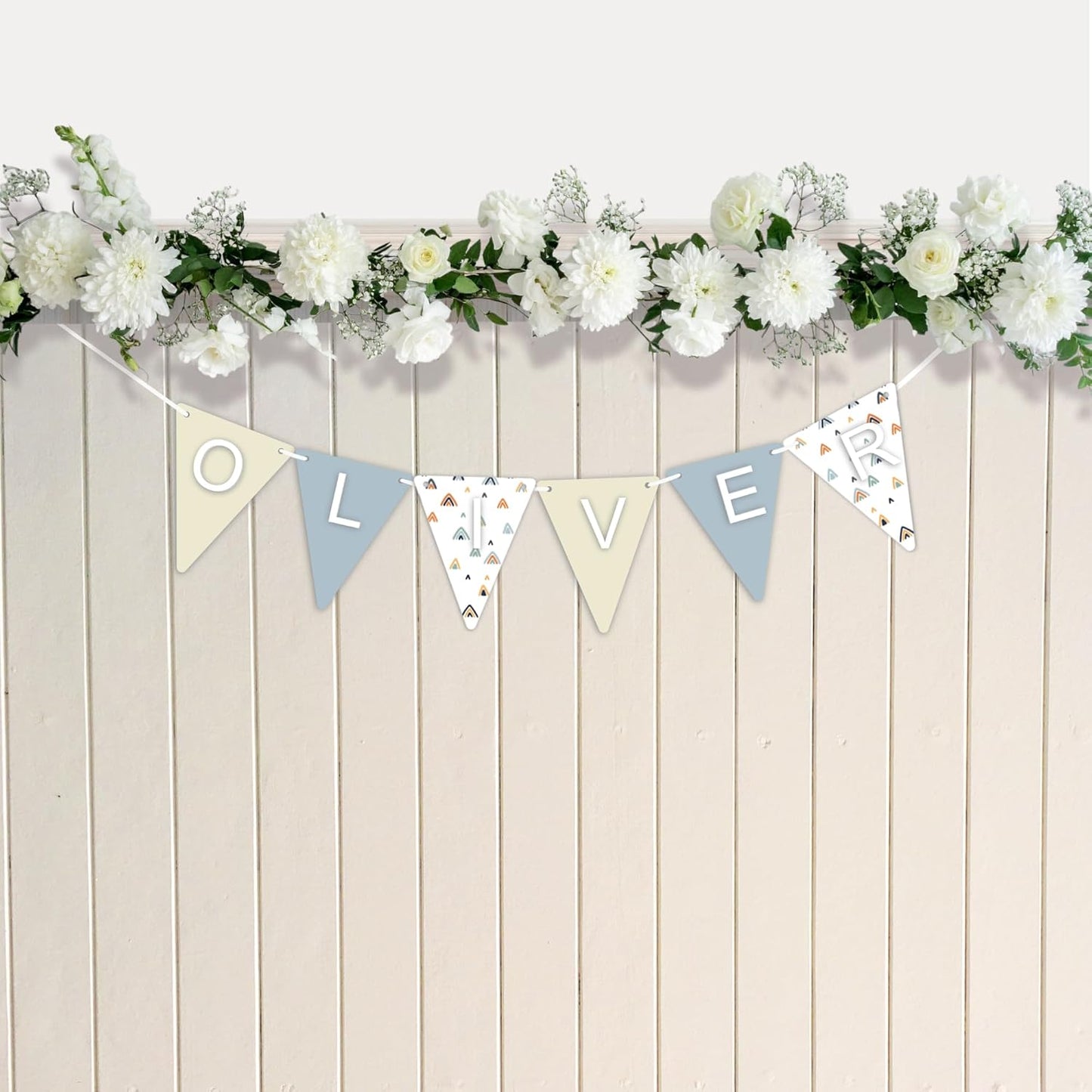 Personalised Garland Bunting Nursery Décor sign Optional Colours