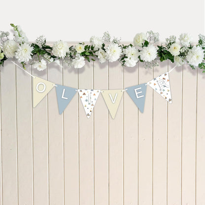 Personalised Garland Bunting Nursery Décor sign Optional Colours