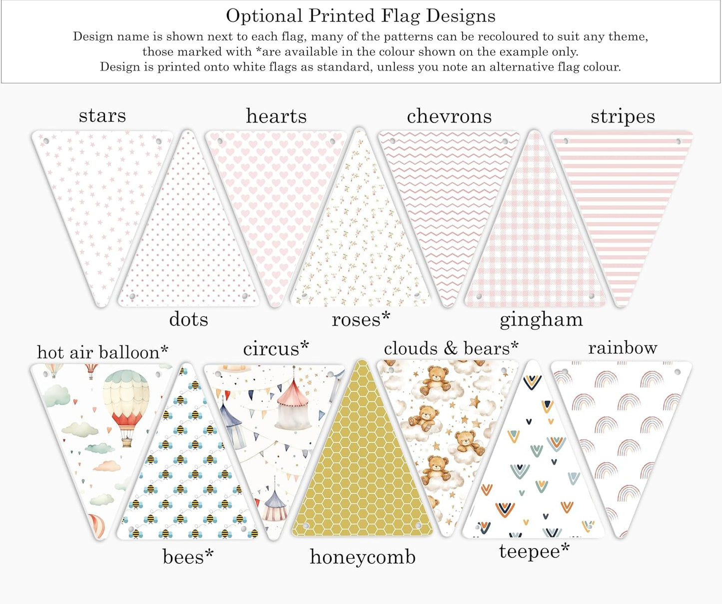 Personalised Garland Bunting Nursery Décor sign Optional Colours