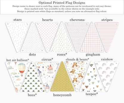 Personalised Garland Bunting Nursery Décor sign Optional Colours