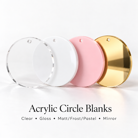 Acrylic Circle Shape Blanks. Various Sizes, Quantities and Colours