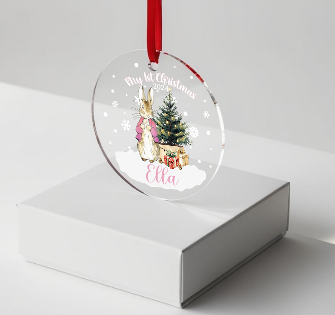 Babies 1st Christmas. Personalised Printed Christmas Bauble