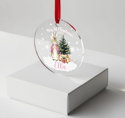 Babies 1st Christmas. Personalised Printed Christmas Bauble