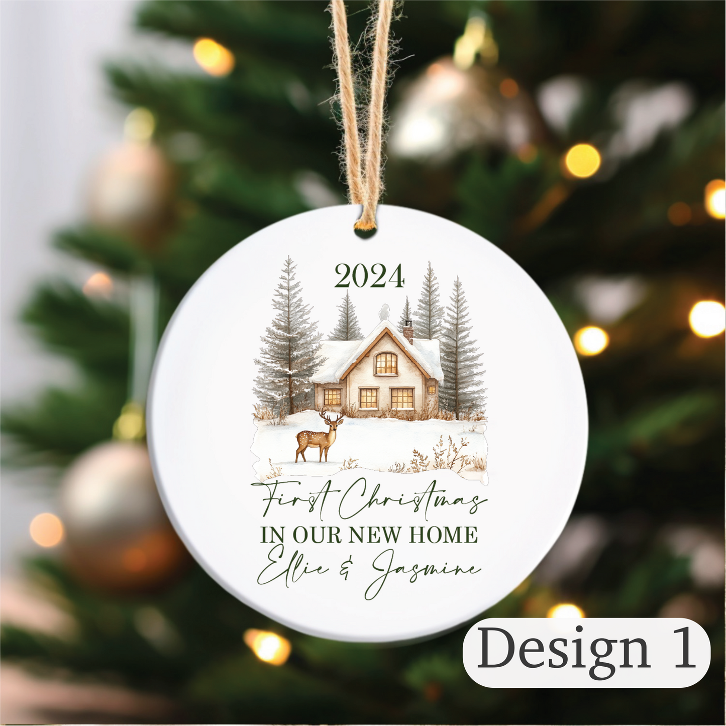 First Christmas in our new home. Personalised Printed Christmas Bauble