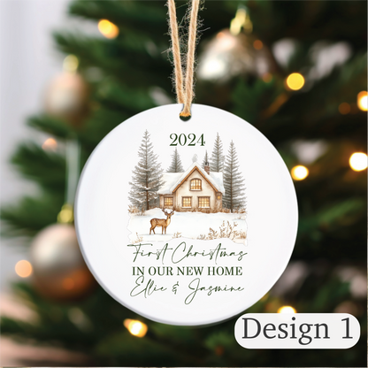 First Christmas in our new home. Personalised Printed Christmas Bauble